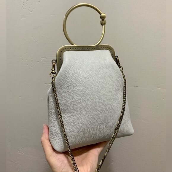 Handsewn Vintage Oriental Style Genuine Leather Kisslock Wristlet/Crossbody - Picture 1 of 13